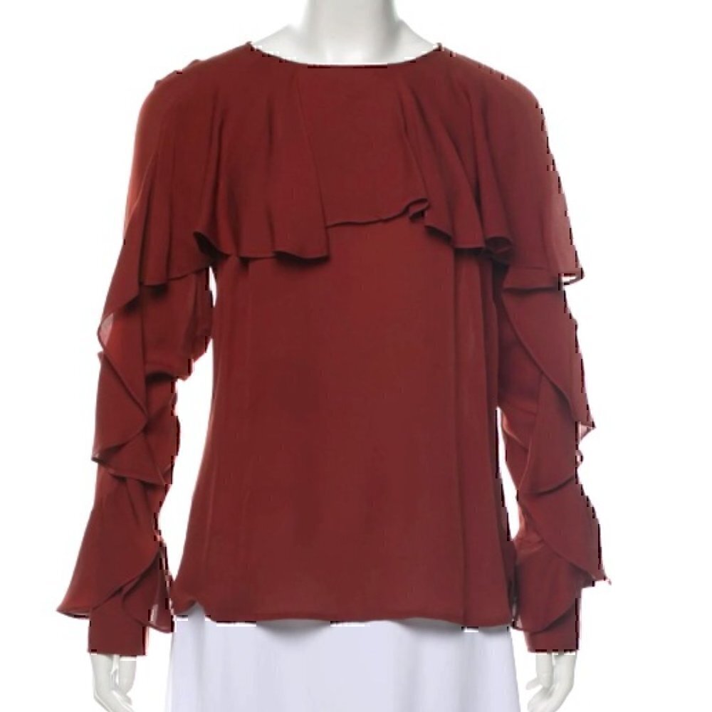 VERONICA BEARD Silk Bateau Neckline Blouse Size: M | US 6